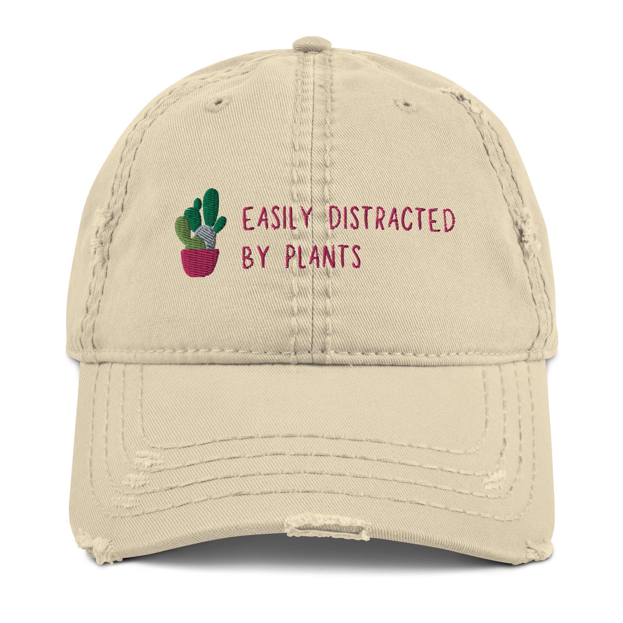Plant Distraction Distressed Dad Hat Light