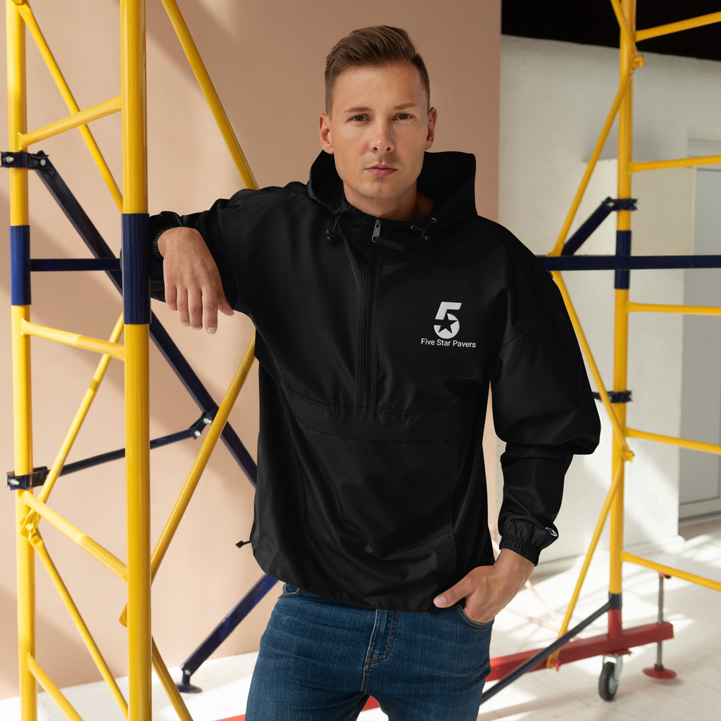 Embroidered Champion Packable Jacket White Logo