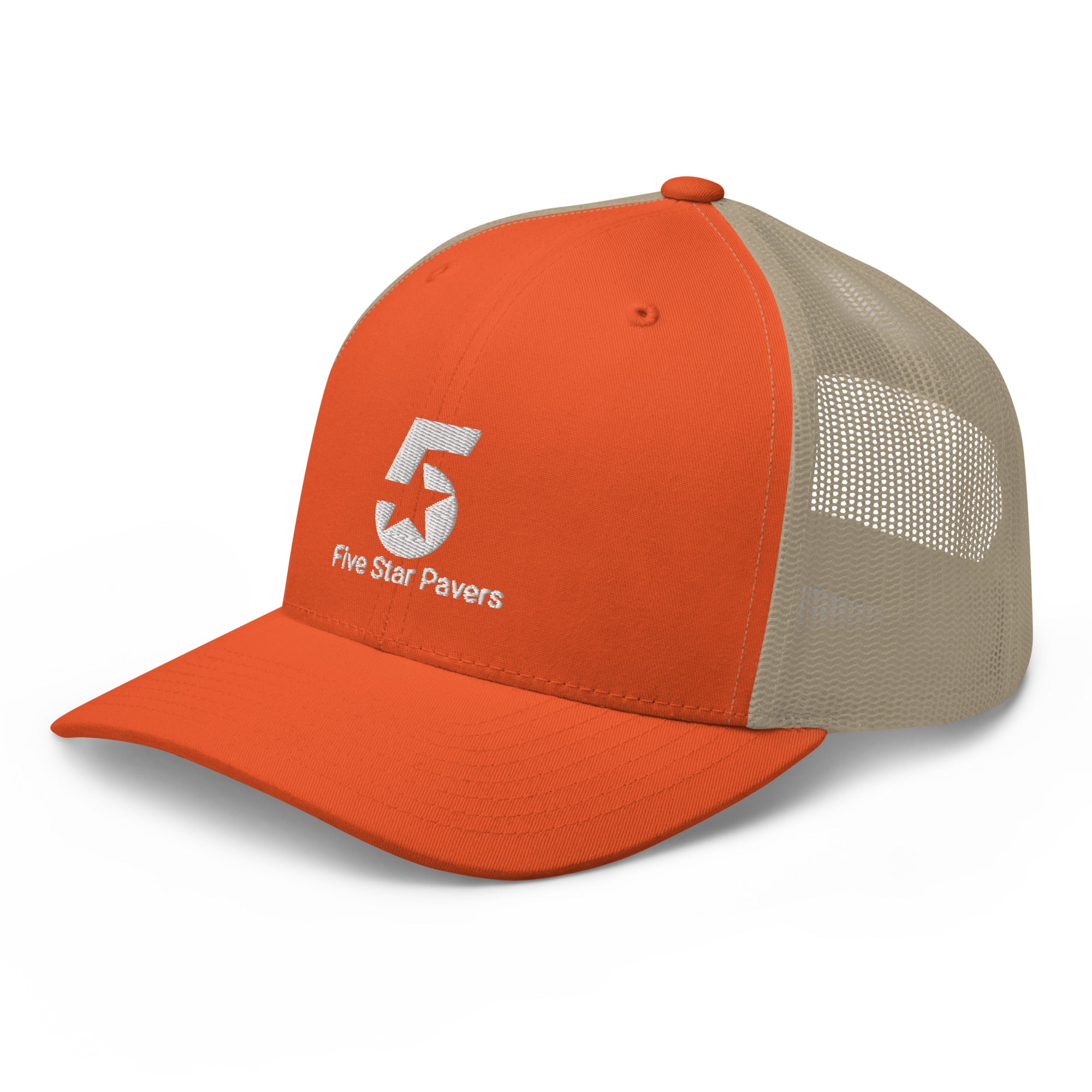 Five Star Pavers Trucker Cap White Logo