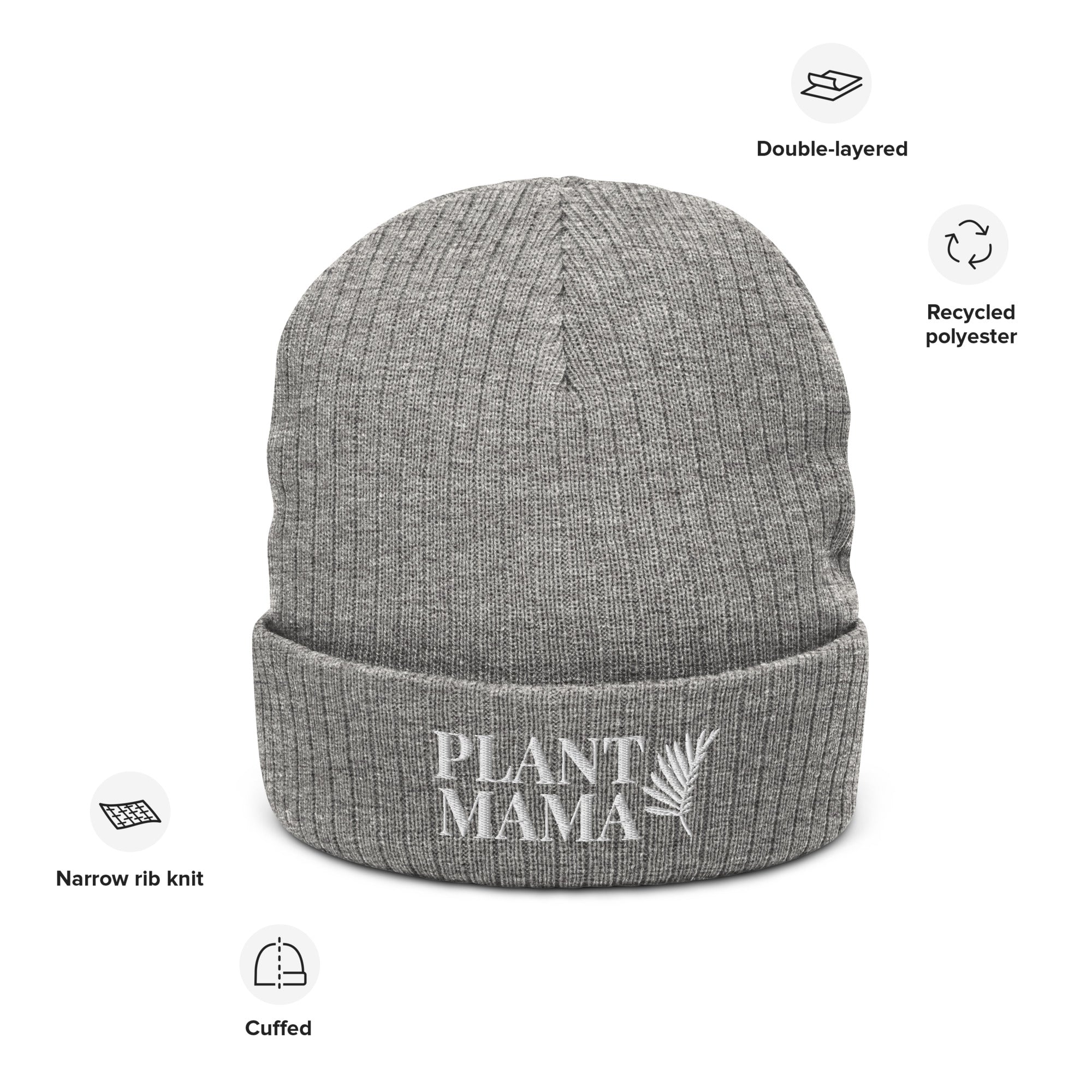 Plant Mama Ribbed Knit Beanie