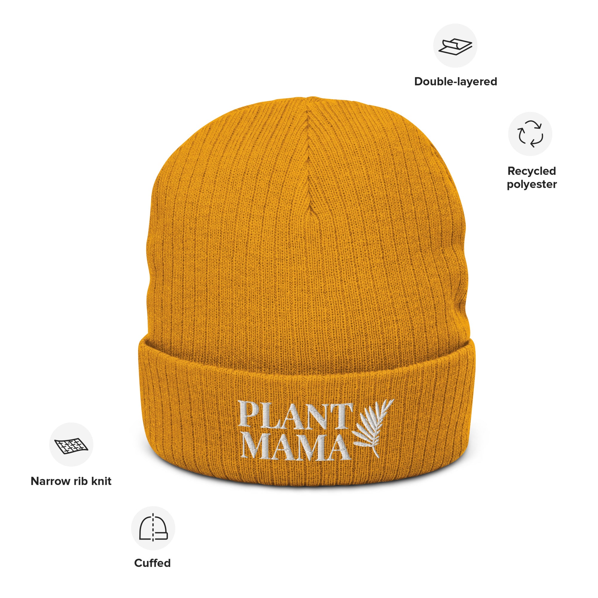 Plant Mama Ribbed Knit Beanie