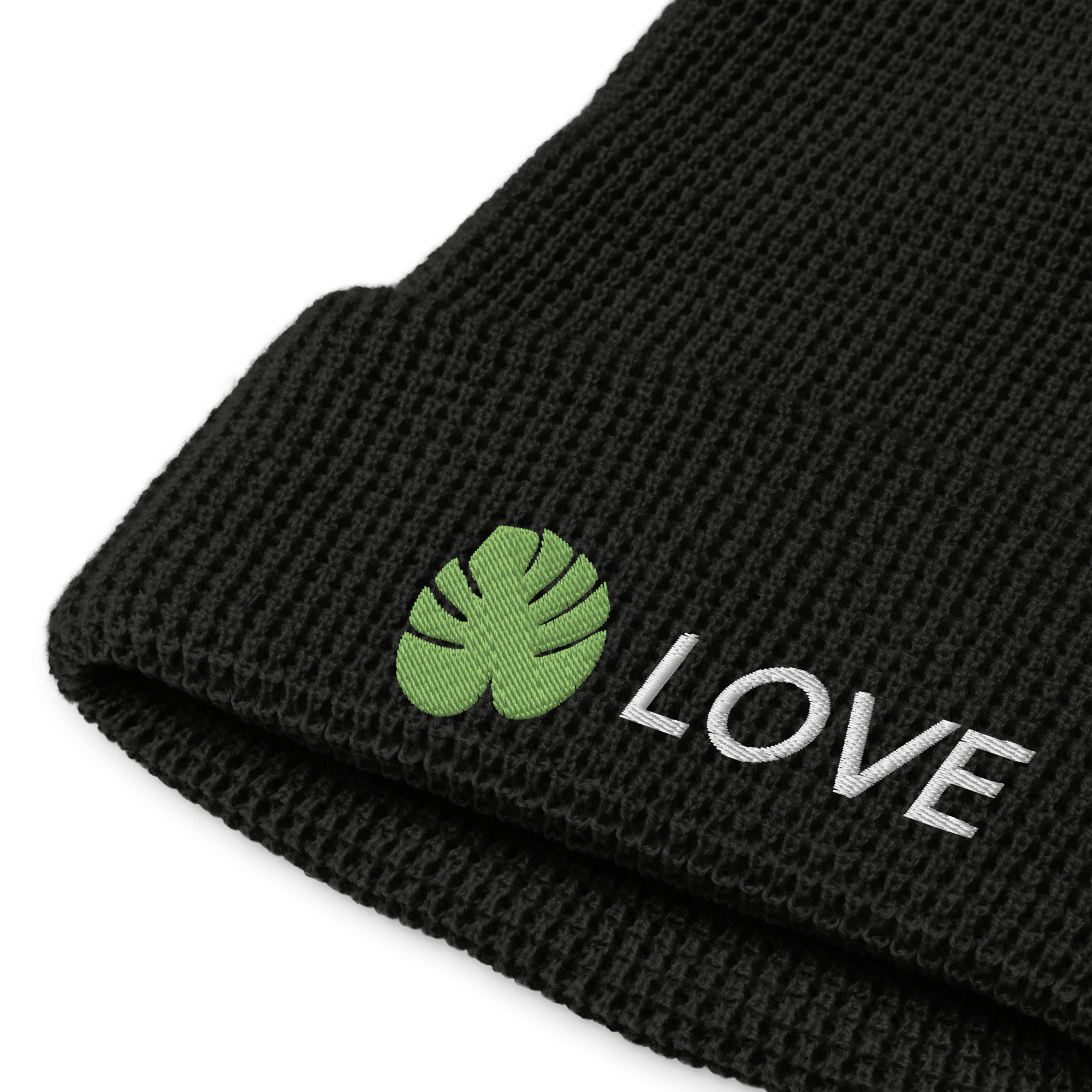 Monstera Love Waffle Beanie