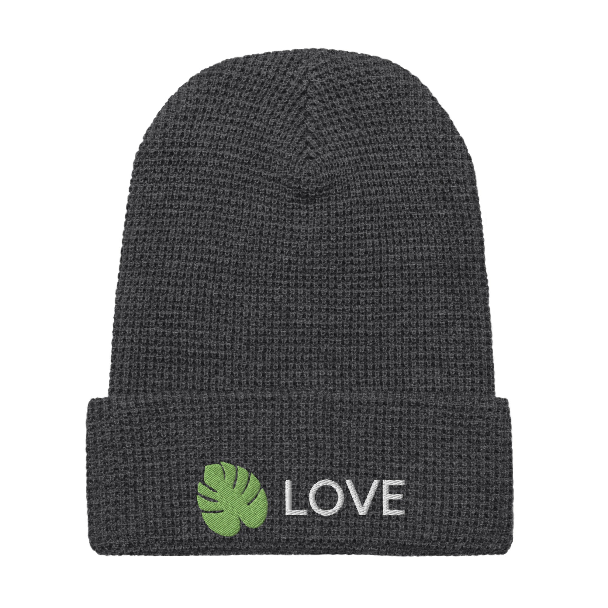 Monstera Love Waffle Beanie