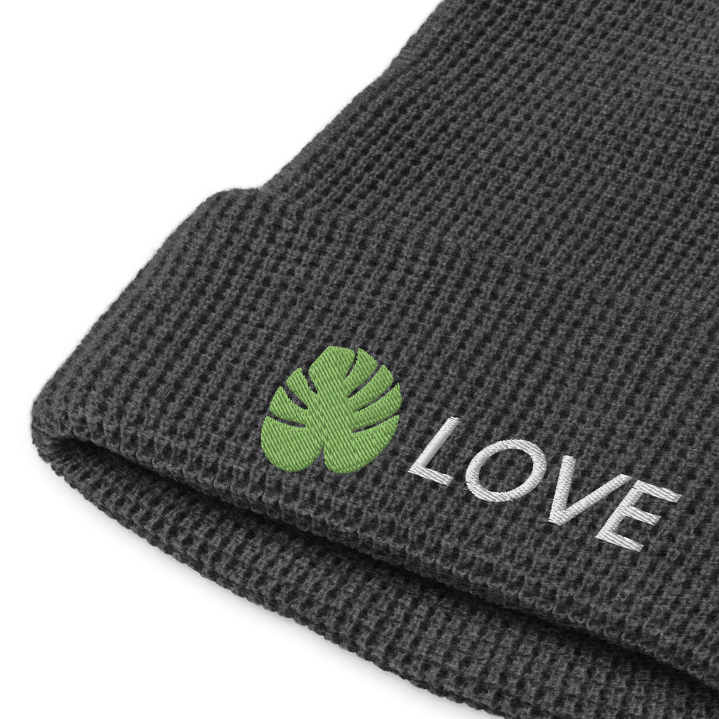 Monstera Love Waffle Beanie